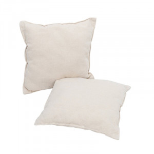Hamac tip scaun, 100x130 cm, 2 perne, bara din lemn, bumbac bej - Img 8