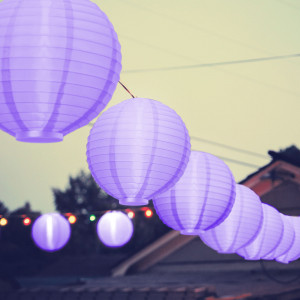 Lampion LED - violet - 2 x AAA - Img 1