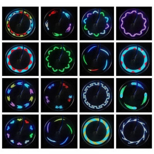Lumini spite bicicleta, led rgb, 12 modele luminoase, senzor miscare, baterii cr2032 - Img 12
