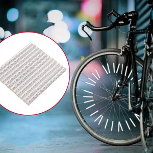 Ornamente reflectorizante pentru spite bicicleta, inaltime 7 cm, albe, set 12 bucati - Img 2