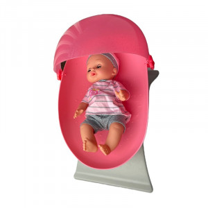 Papusa interactiva 35 cm, bea apa, face pipi, 12 sunete, 14 accesorii, leagan, scaun de masa, cadita baie - Img 13