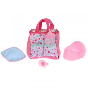 Papusa interactiva, bebelus care bea apa si face pipi, 6 accesorii, biberon, olita, 35 cm - Img 4