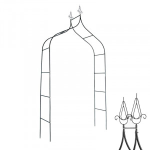Pergola decorativa de gradina, constructie metalica, stil gothic, 240x150x37 cm - Img 5