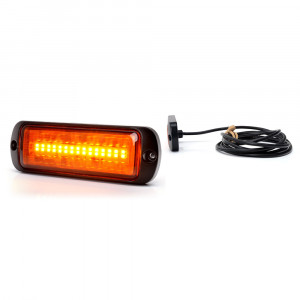 PROIECTOR STROBOSCOPIC LED PORTOCALIU 1469 W218 CU MONTARE IN GRILA, 2 FAZE FLASH, 12V-24V, 21W WAS - Img 1