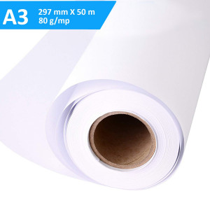 Rola hartie a3, 297x50m, 80g, pentru copiator - Img 2