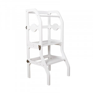 Scaun pliabil pentru copii, inaltator din lemn, 2 in 1 scaun si masa, learning tower - Img 2