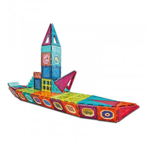 Set constructii magnetic, 77 piese, castel multicolor creativ, varsta 3+, procart - Img 5