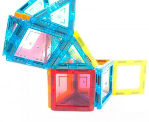 Set constructii magnetic cu 45 piese, multicolor, magnetic tiles, castel 3d - Img 7