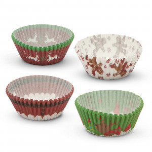 Set gofraje de hârtie pt. muffin - model Crăciun - 100 buc. / pachet - Img 3