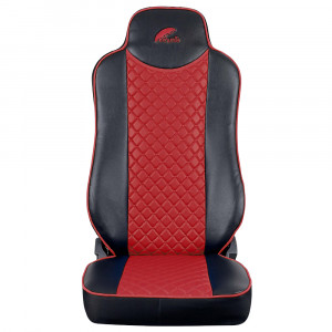 SET HUSE SCAUN UMBRELLA PENTRU MERCEDES ACTROS EURO 5 1844 MP2 MP3 MP4 ECO LEATHER BLACK+RED - Img 9