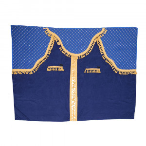 SET PERDELE CABINA CAMION, UNIVERSALE, VELUR, ALBASTRU-AURIU