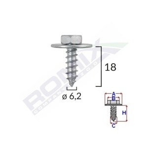 SURUB FIXARE ELEMENTE MOTOR PENTRU TOYOTA 6.2X18MM SET 10 BUC - Img 3