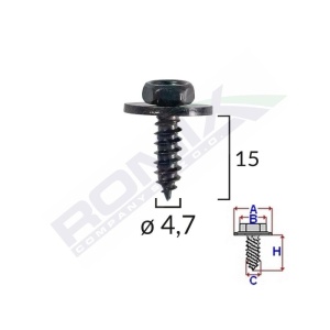 SURUB UNIVERSAL FIXARE NEGRU 4.7X15MM SET 10 BUC - Img 4