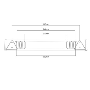 BARA PENTRU REMORCA DE 1.020X140MM CU LAMPI DE SEMNALIZARE - Img 6
