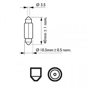 BEC FESTOON T10.5X43 5W SV8.5 12V SET 10 BUC PHILIPS - Img 3