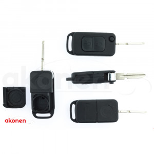 CARCASA CHEIE CONTACT PENTRU MERCEDES CLASSE A (W168) / CLASSE C (W202 / W203) / CLASSE E (W210) / CLASSE G (W461), 2 BUTOANE, CU CHEIE - Img 1