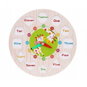 Ceas educativ pentru copii, puzzle lemn cifre limba engleza, +3 ani - Img 8