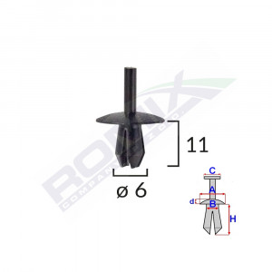 CLIPS FIXARE ELEMENTE EXTERIOARE PENTRU OPEL/MERCEDES/RENAULT - NEGRU SET 10 BUC - Img 2