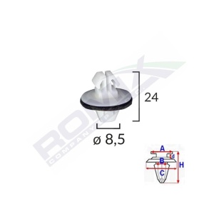 CLIPS FIXARE ELEMENTE EXTERIOARE PENTRU SUZUKI/TOYOTA 8.5X24MM - ALB SET 10 BUC - Img 3