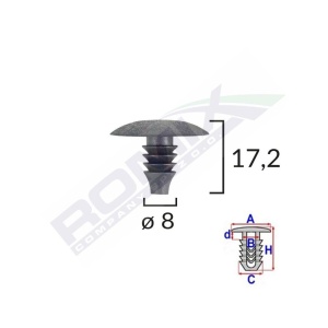 CLIPS TAPITERIE PENTRU VAG 8X17.2MM - NEGRU SET 10 BUC - Img 4