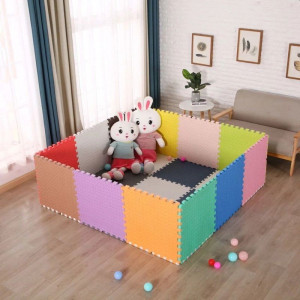Covoras puzzle xl, 60x60 cm, grosime 2 cm, spuma eva, 2 piese culoare galben - Img 2