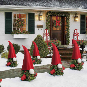 Decorațiuni elf pentru tuia - roșii - 60 x 39 cm - Img 1