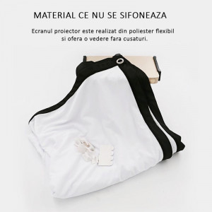 Ecran de proiectie 120 inch 16:9 textil, manual, portabil, fixare perete - Img 10