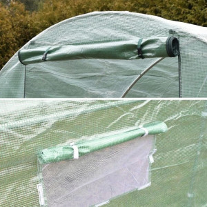 Folie protectie pentru solar 4x2.5x2 m, 8 ferestre cu plase anti-insecte, pe 140g/mp, verde - Img 6
