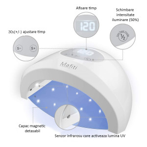 Lampa uv led 48w pentru manichiura, temporizator 4 optiuni, senzor infrarosu, mafiti - Img 2