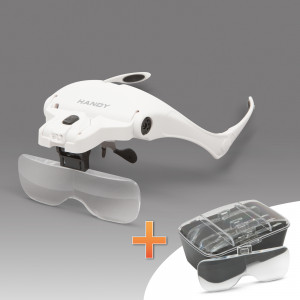 Lupa de cap cu iluminare LED+ Lentila dubla - Img 1