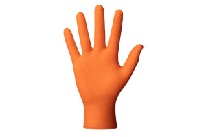 MANUSI DIN NITRIL CULOARE ORANGE STRUCTURA DIAMANTATA XXL SET 50BUC