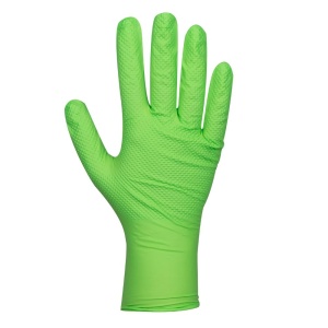 MANUSI NITRIL TEXTURA DIAMANTATA CULOARE VERDE 7,0MIL, MARIME L, SET 100 BUC - Img 3