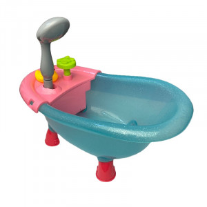 Papusa interactiva 35 cm, bea apa, face pipi, 12 sunete, 14 accesorii, leagan, scaun de masa, cadita baie - Img 14
