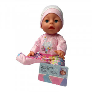 Papusa interactiva, bebelus care bea apa si face pipi, 6 accesorii, biberon, olita, 35 cm - Img 5
