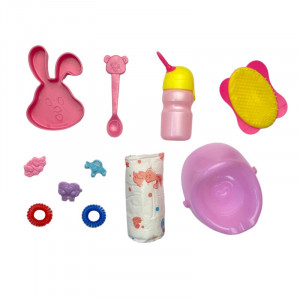 Papusa interactiva cu 8 functii, 10 accesorii, senzor atingere, gangurit, face pipi - Img 6