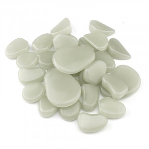 Pietricele fosforescente glow in the dark decorative, translucide care lumineaza turcoaz cantitate 500 g - Img 3