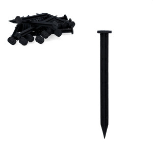 Pini plastic pentru fixare separator gazon, lungime 20 cm, negri - Img 2