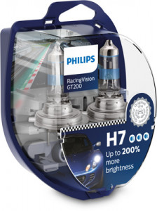SET 2 BECURI FAR H7 55W 12V RACING VISION GT200 PHILIPS - Img 1