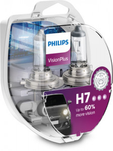 SET 2 BECURI FAR H7 55W 12V VISION PLUS PHILIPS - Img 1