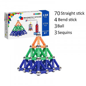 Set constructie magnetic 3d, 138 piese, joc educativ varsta 6+, procart - Img 8