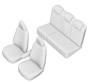 SET HUSE SCAUN SKODA KODIAQ 2017- (BANCHETA FRACTIONATA) CU TETIERE SPATE IN FORMA DE L - Img 2