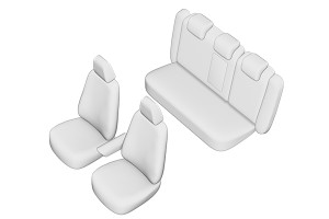 SET HUSE SCAUN VOLKSWAGEN PASSAT B6 SEDAN 2005-2010 (BANCHETA FRACTIONATA) CU TETIERE SPATE IN FORMA DE L - Img 2