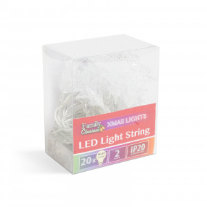 Șir de lumină LED - pin colorat - 20 LED - 2,3 metri - 3 x AA - Img 2