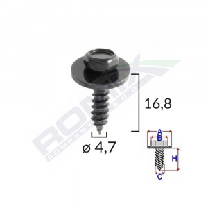 SURUB UNIVERSAL FIXARE NEGRU 4.7X16.8MM SET 10 BUC - Img 2