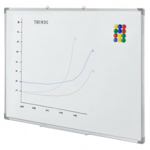 Tabla magnetica whiteboard 90x150 cm, rama aluminiu, tavita markere - Img 2