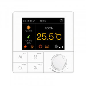 Termostat digital wifi, programabil, ecran lcd, control vocal, smartphone android, ios, alb - Img 1