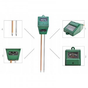 Tester pentru sol 3 in 1, ph, umiditate, lumina, 2 sonde, inaltime 29.3 cm - Img 2