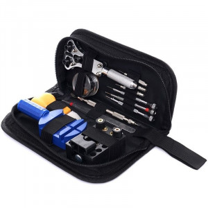 Trusa reparat ceasuri, 13 piese, set unelte si accesorii, organizator cu fermoar - Img 2