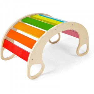 Balansoar rocker din lemn, placa de echilibru, multifunctional, multicolor - Img 6