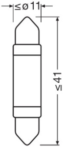 BEC AUXILIAR CU LED 12V (C5W 41mm) WHITE 6000K BLI 1 BUC OSRAM - Img 3